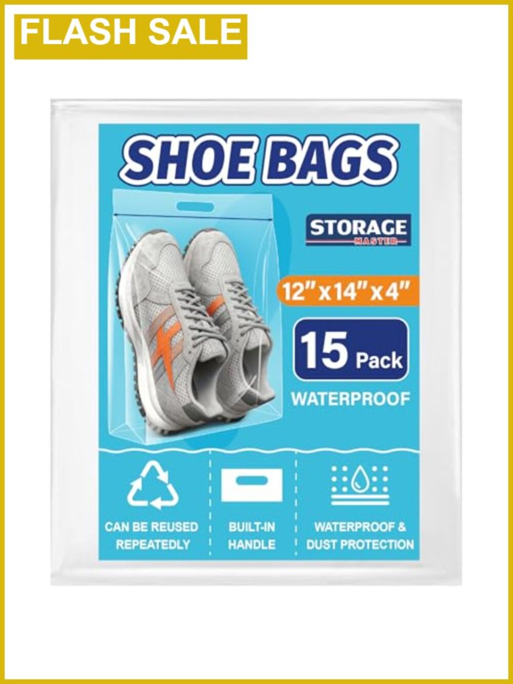 Waterproof Shoe Bags Travel Packing Storage Seam-Sealed PE Plastic